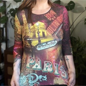 Y2K Mesh Long Sleeve Top